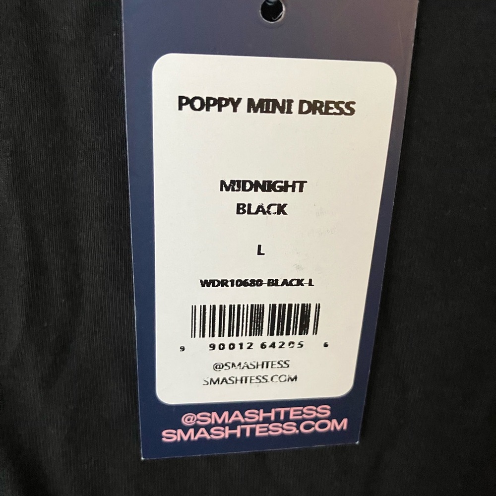 NEW Smash + Tess Poppy Mini Midnight Black Women's Dress Size Large - Picture 5 of 7